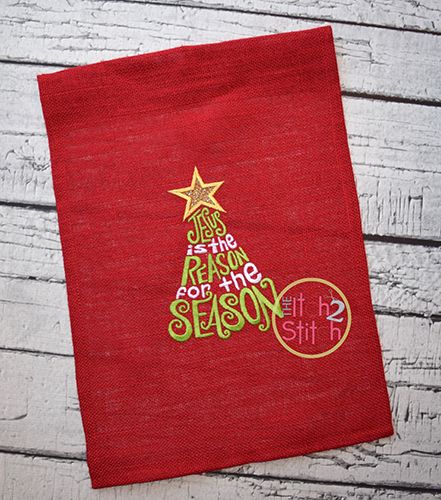 Jesus is the Reason for the Season Tree Embroidery | Machine Embroidery Designs by JuJu