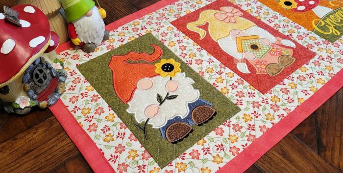 ITH Gnome Table Runner | Machine Embroidery Designs by JuJu