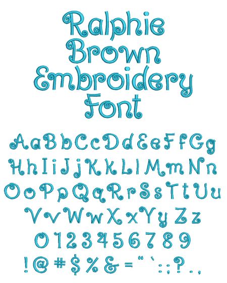Ralphie Brown Embroidery Font Machine Embroidery Designs by JuJu