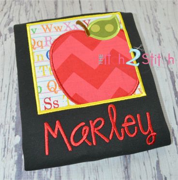 Apple Box Applique | Machine Embroidery Designs by JuJu