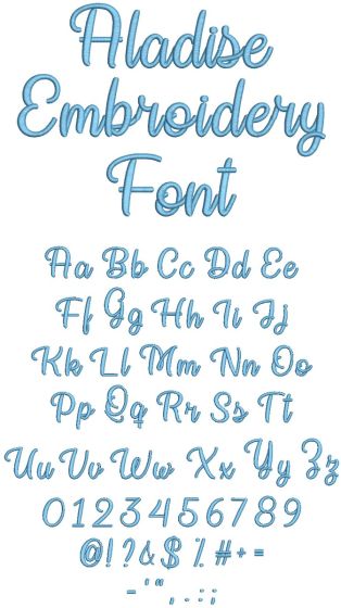 Aladise Embroidery Font | Machine Embroidery Designs by JuJu