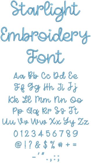 Starlight Embroidery Font | Machine Embroidery Designs by JuJu
