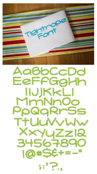 Tightrope Embroidery Font Machine Embroidery Designs by JuJu