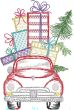 Christmas Car Vintage Sketch | Machine Embroidery Designs by JuJu