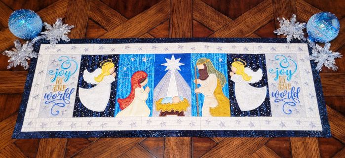 ITH Nativity Table Runner | Machine Embroidery Designs by JuJu