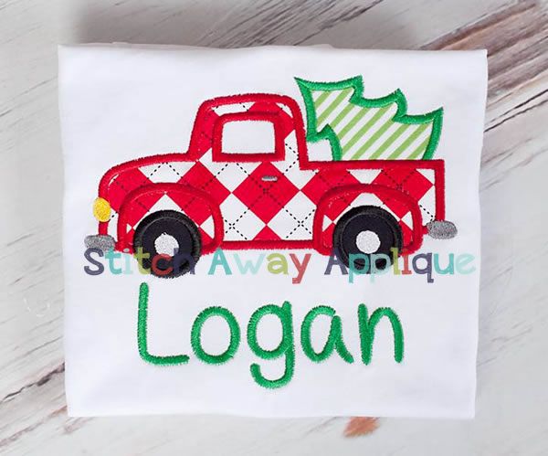 Vintage Truck Tree | Machine Embroidery Designs by JuJu/ Stitch Away Applique 