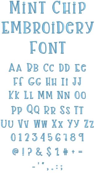 Mint Chip Embroidery Font | Machine Embroidery Designs by JuJu