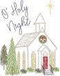 Christmas Chruch Vintage Sketch | Machine Embroidery Designs by JuJu