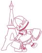 Paris Sunbonnets Redwork Machine Embroidery Designs by JuJu