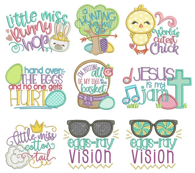 Easter Word Art Machine Embroidery Designs By JuJu