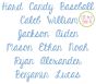 Hard Candy Baseball Embroidery Font