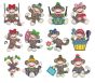 Sock Monkeys Too 4x4 hoop Applique Machine Embroidery Designs by JuJu 