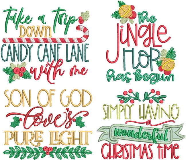 Christmas Lyrics 3 | Machine Embroidery Designs by JuJu