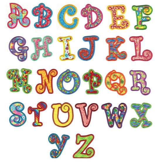 Chunky curlz curly applique machine embroidery monogram alphabet font