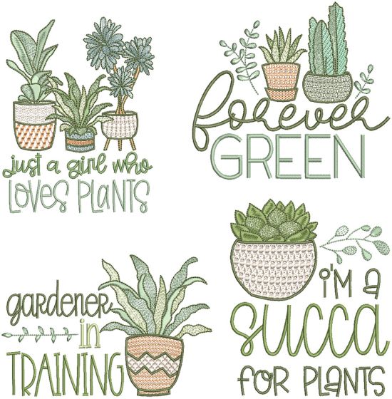 Plant Lovers 7 | Machine Embroidery Designs by JuJu