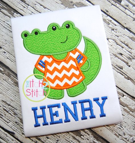 Gator Jersey Applique | Machine Embroidery Designs by JuJu