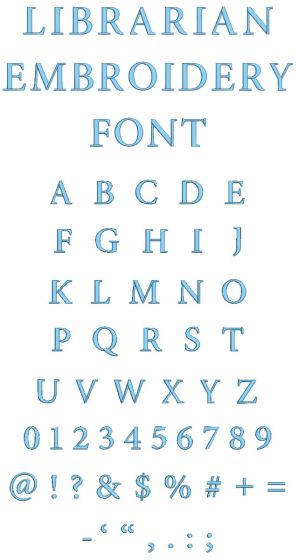 Librarian Embroidery Font | Machine Embroidery Designs by JuJu