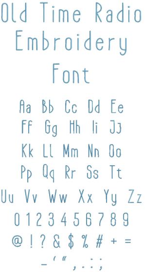 Old Time Radio Embroidery Font | Machine Embroidery Designs by JuJu