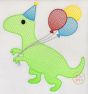 Birthday T-Rex Sketch | Machine Embroidery Designs by JuJu