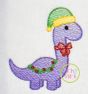 Christmas Brontosaurus Sketch | Machine Embroidery Designs by JuJu