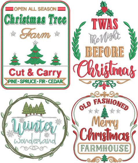 Farm Fresh Christmas 16 | Machine Embroidery Designs by JuJu