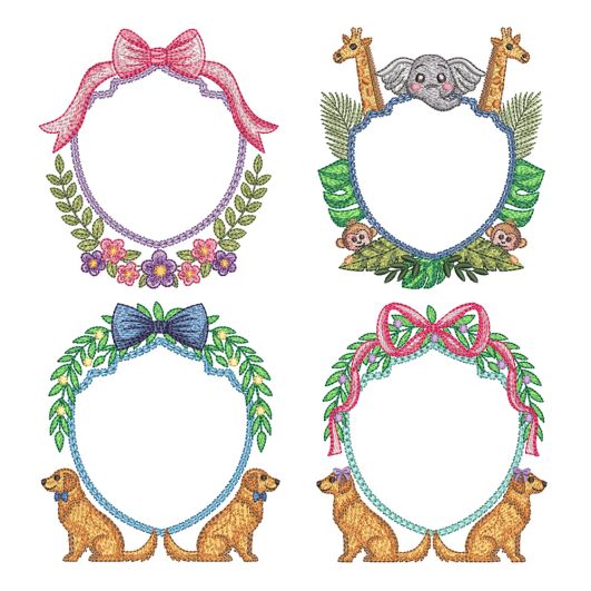 Sweet Emblems for Banners 1 Embroidery Set | Machine Embroidery Designs by JuJu