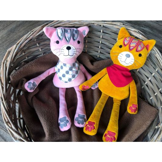 Cute Cat Softie In The Hoop | Machine Embroidery Designs by JuJu