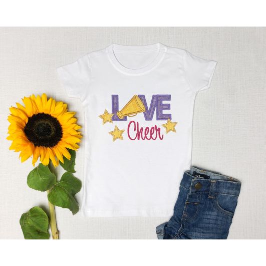 Love Cheer With Stars Applique | Machine Embroidery Designs by JuJu
