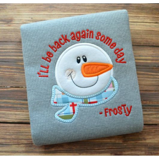Back Some Day Snowman | Machine Embroidery Designs by JuJu