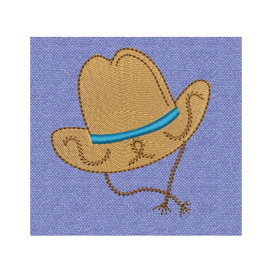 Free cowboy hat machine embroidery design
