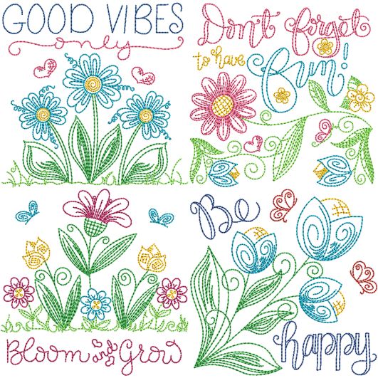 Inspirational Quotes Embroidery Set 1 | Machine Embroidery Designs by JuJu