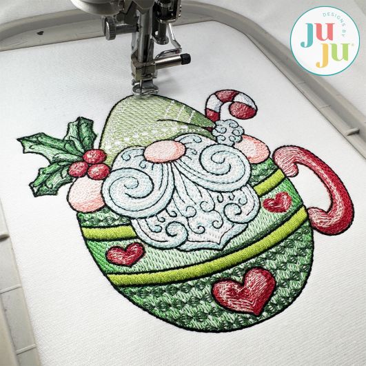 Swirly Beard Santa 2 Embroidery Design | Machine Embroidery Designs by JuJu