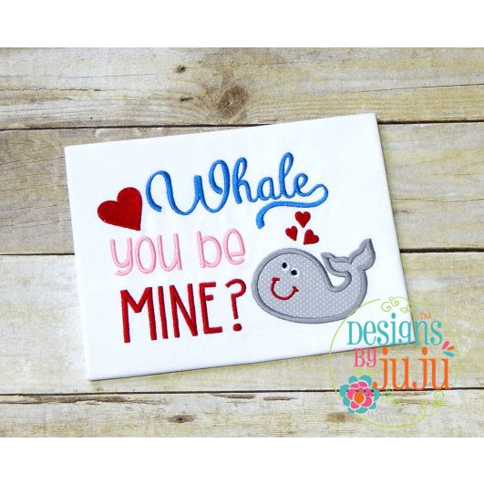 Whale You Be Mine | Machine Embroidery Designs by JuJu