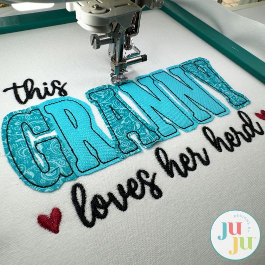                                 Granny Loves Her Herd Embroidery Design | Machine Embroidery Designs by JuJu
                            