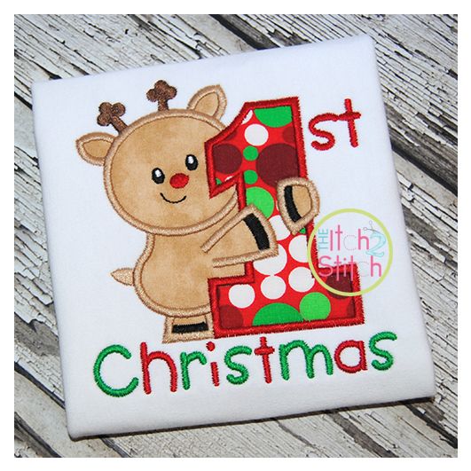 First Christmas Applique | Machine Embroidery Designs by JuJu