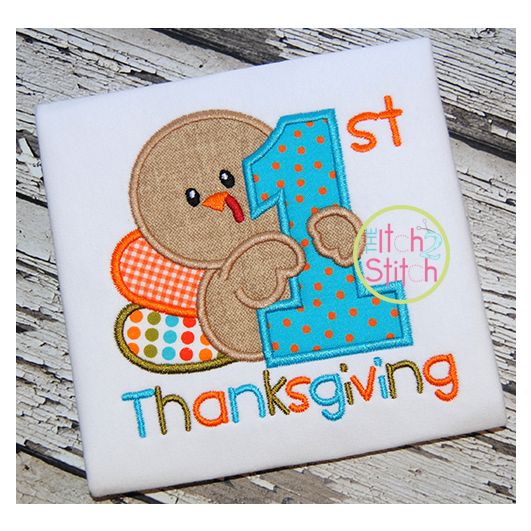 First Thanksgiving Applique | Machine Embroidery Designs by JuJu