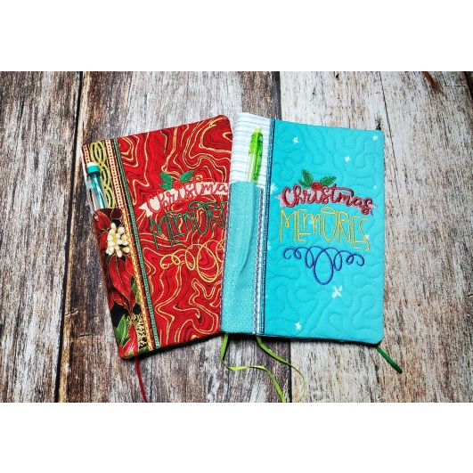 Christmas Memories Christmas Notebook Covers | Machine Embroidery Designs by JuJu