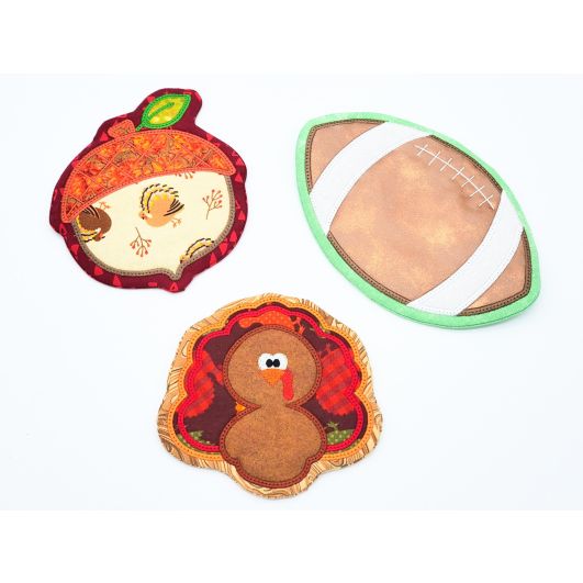 ITH Fall Coasters Set 2 | Machine Embroidery Designs by JuJu