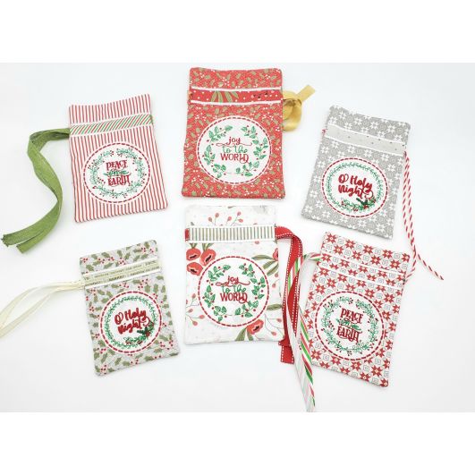 ITH Christmas Wreath Gift Bags 2 | Machine Embroidery Designs by JuJu