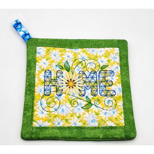 ITH Daisy Home Pot Holder | Machine Embroidery Designs by JuJu