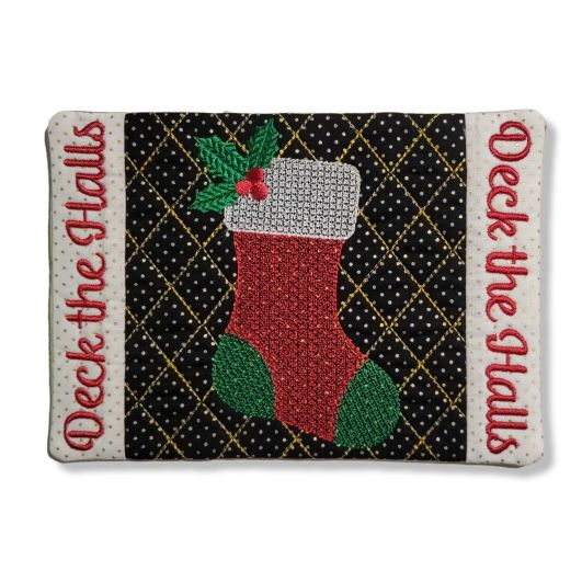 ITH Deck The Halls Mug Rug | Machine Embroidery Designs by JuJu