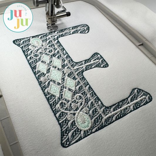 Flourish Bold Monogram Embroidery Font | Machine Embroidery Designs by JuJu