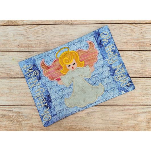 ITH Christmas Angel Mug Rug | Machine Embroidery Designs by JuJu