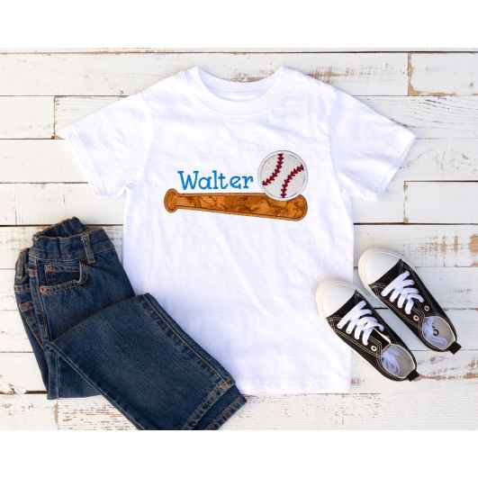 Baseball Bat And Ball Applique | Machine Embroidery Designs by JuJu
