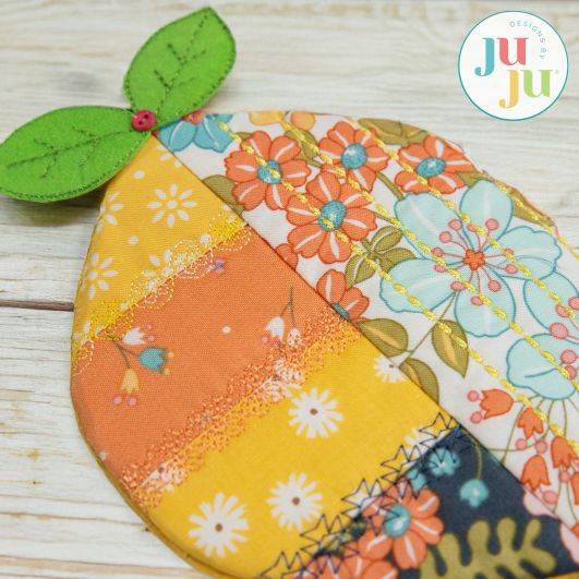 In The Hoop Lemon Coaster & Hot Pad Project | Machine Embroidery Designs by JuJu