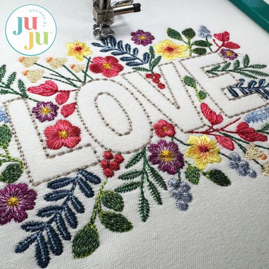 Heirloom Garden Love Embroidery Design | Machine Embroidery Designs by JuJu