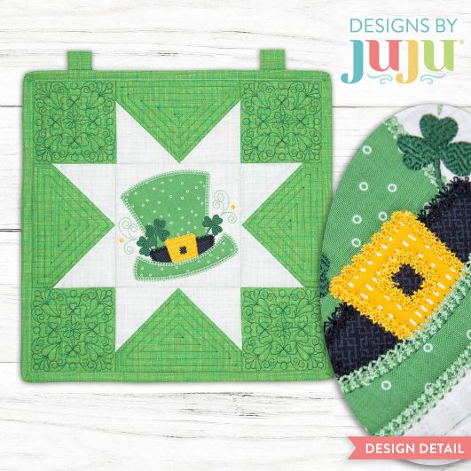 In The Hoop St. Patrick's Day Mini Quilt Project | Machine Embroidery Designs by JuJu