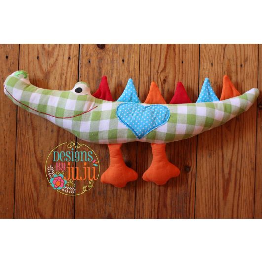 Two Sided Crocodile Softie | Machine Embroidery Designs by JuJu