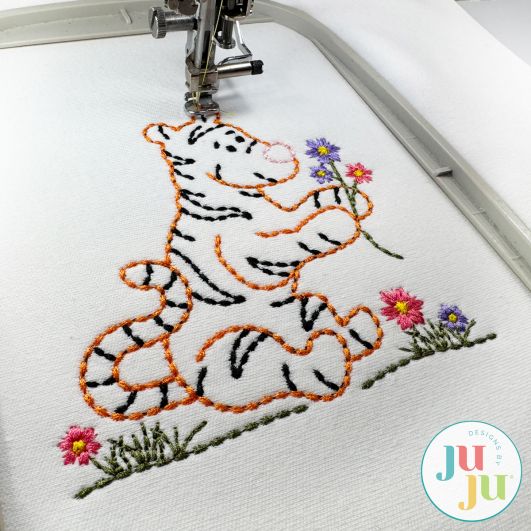 Winnie-the-Pooh Tigger Embroidery Design | Machine Embroidery Designs by JuJu