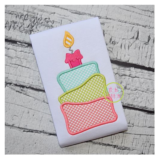 3 Tiered Cake Applique | Machine Embroidery Designs by JuJu